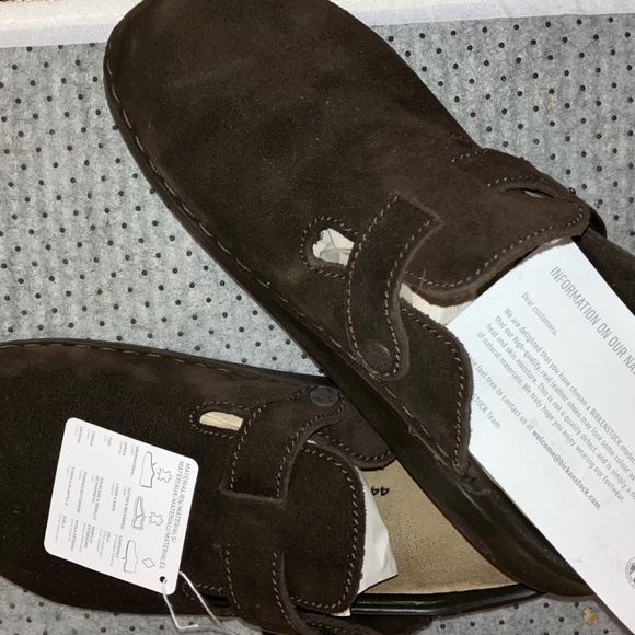 Men\'s size 11 new in box Birkenstock brown suede sandals - open back closed toe main image 5